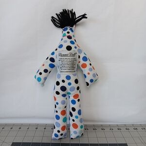 Damnit Doll Polka Dots Stress Release Novelty Gag Gift Plush Stuffed Yarn Hair